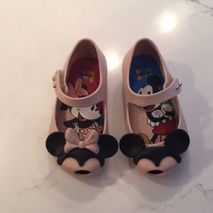 Mini Melissa Size 6 Minnie & Mickey Shoes